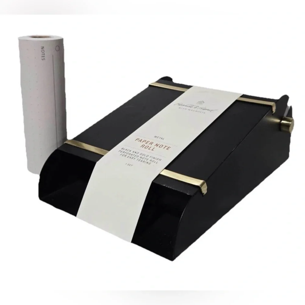Hearth & Hand with Magnolia Metal Paper Note Roll Dispenser – Black & Brass NWT